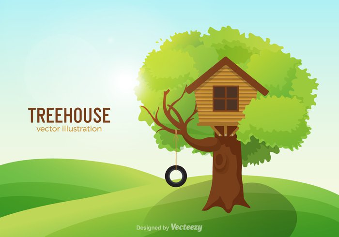 700x490 Free Treehouse Vector Illustration