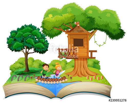 500x403 Nature Treehouse On Open Book Stock Image And Royalty Free Vector