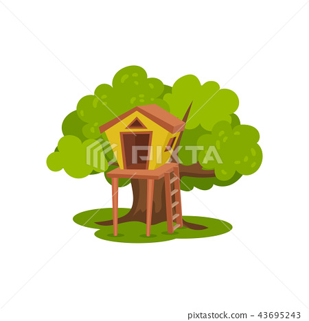 450x468 Treehouse, Hut On Tree With Ladder For Kids Outdoor Activity