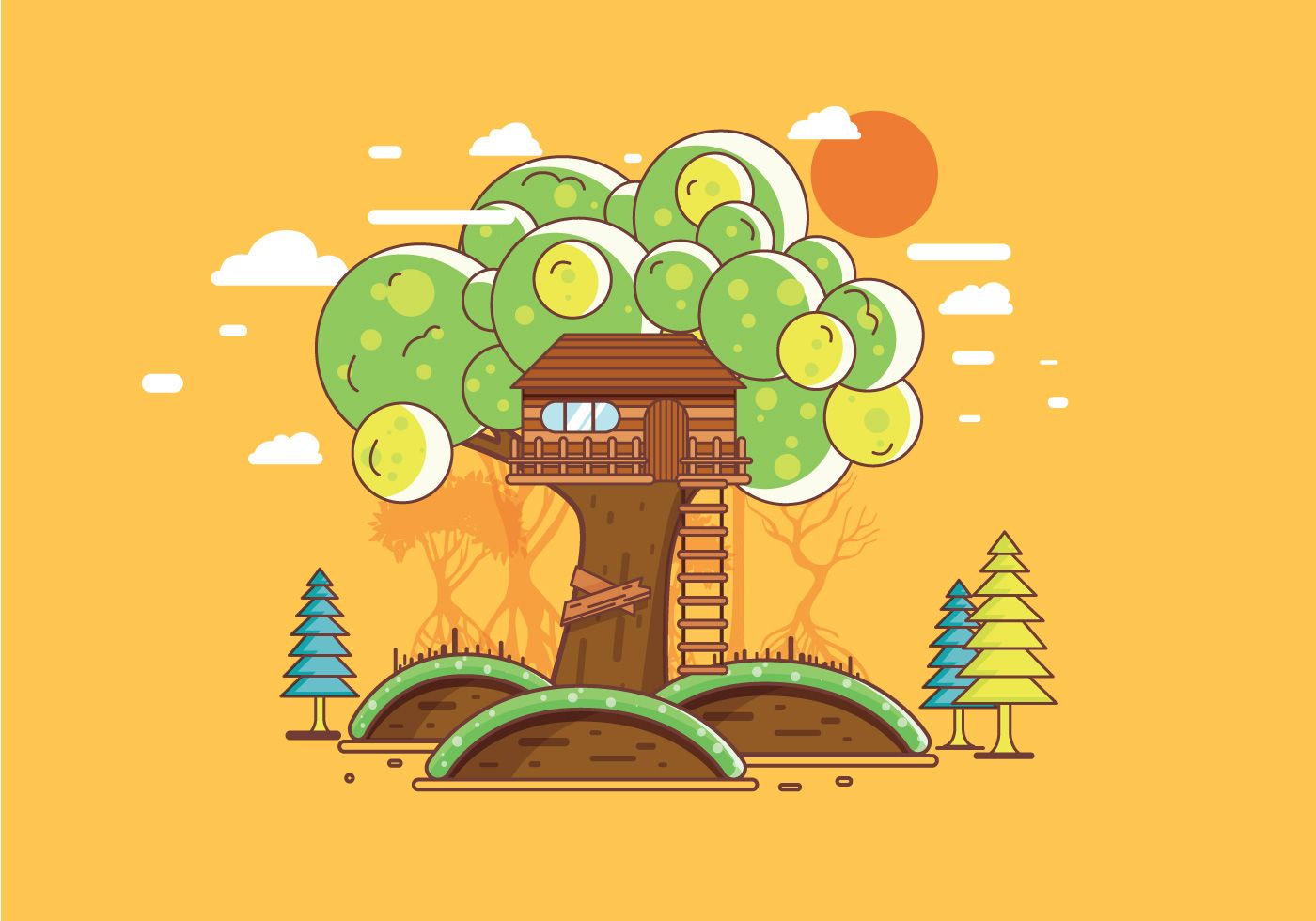 1400x980 Treehouse Vector Choose From Thousands Of Free Vectors, Clip Art