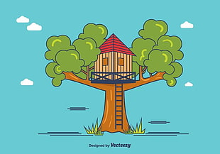 310x217 Free Treehouse Vector Illustration Free Graphics