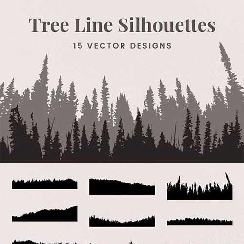 Vector Tree Line Silhouettes 500x500 Vector Tree Line Silhouettes