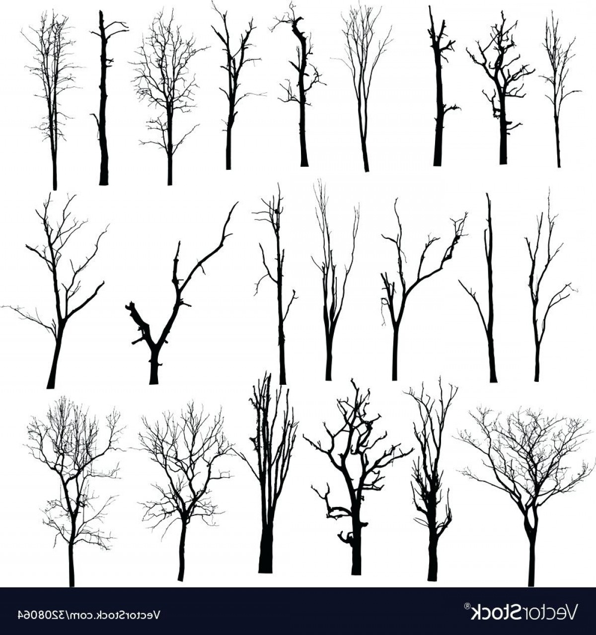 1200x1279 Bare Tree Black Silhouette Of A Bare Tree Vector Image Free Vector
