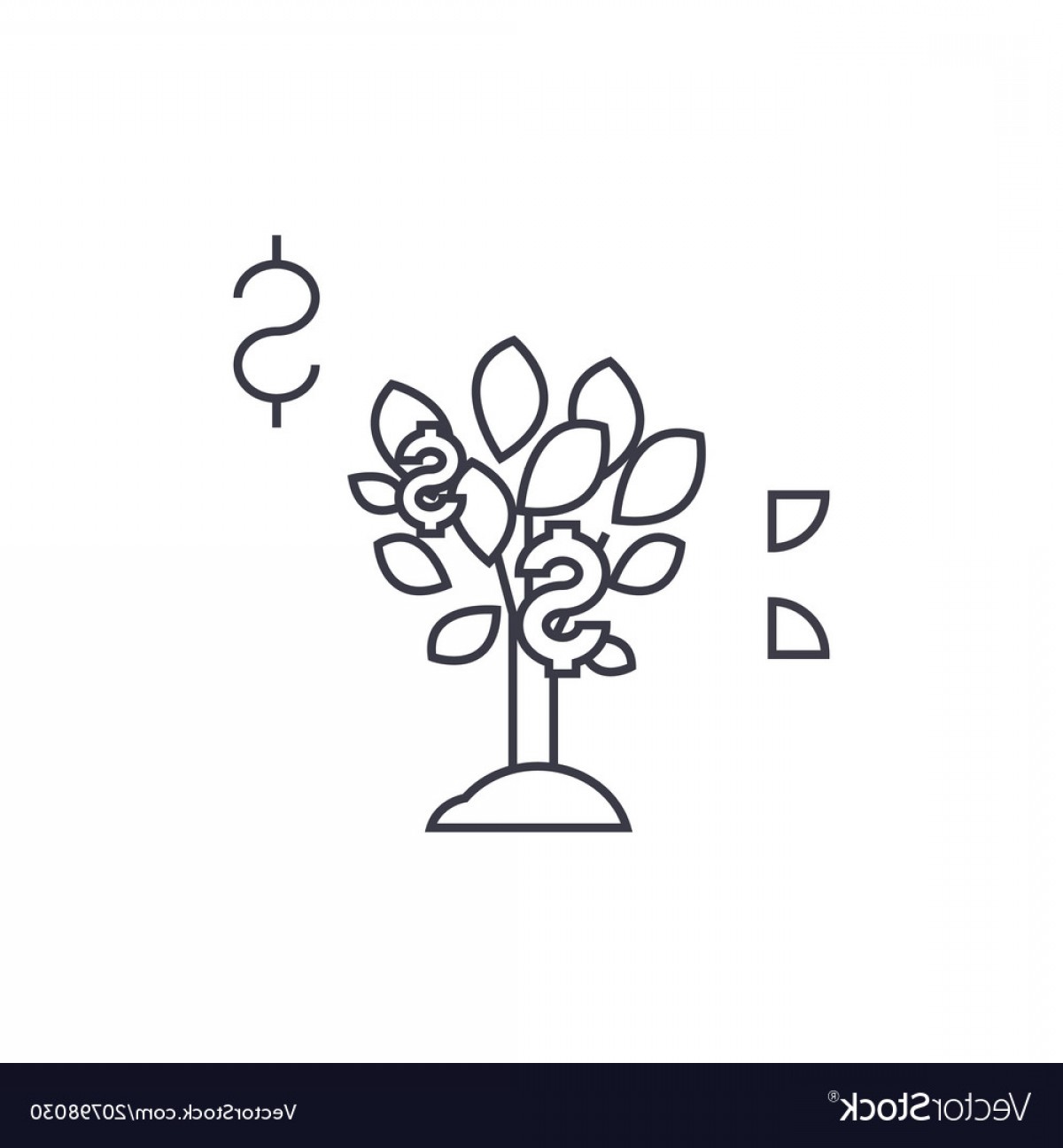 1200x1296 Dollar Tree Line Icon Sign Vector Newwaysys