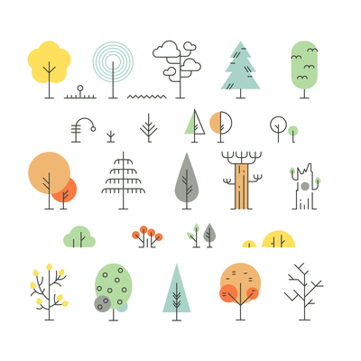 400x400 Page Tree Line On Curated Vector Illustrations, Stock Royalty