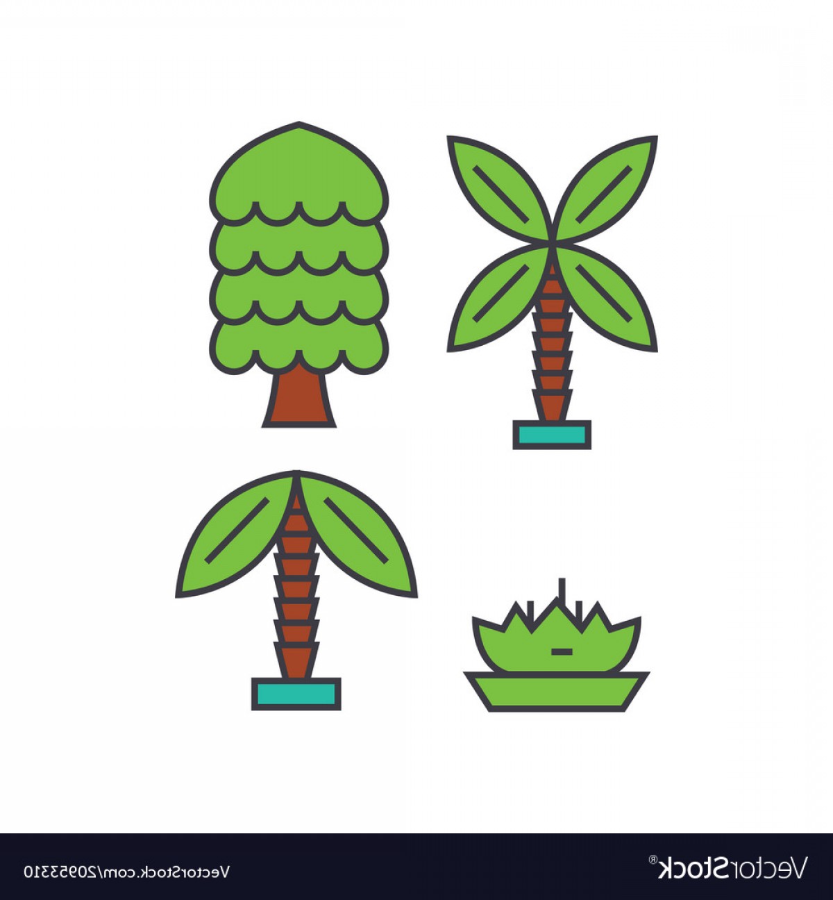 1200x1296 Palm Tree Line Icon Concept Palm Tree Flat Vector Soidergi