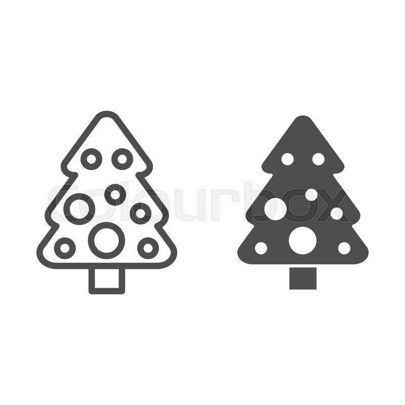 800x800 Christmas Tree Line And Glyph Icon Stock Vector Colourbox