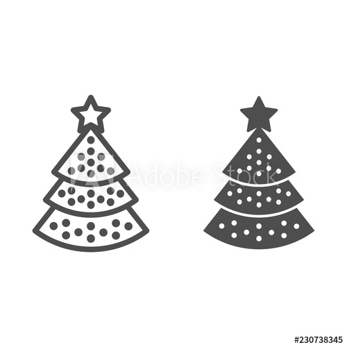 500x500 Christmas Tree Line And Glyph Icon Christmas Decorated Tree