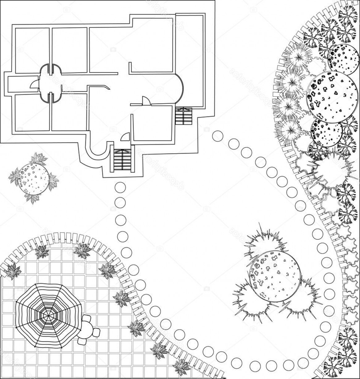 1166x1227 Stock Illustration Vector Landscape Plan With Treetop Soidergi
