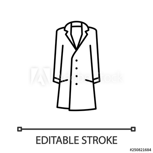 500x500 Mens Trench Coat Linear Icon