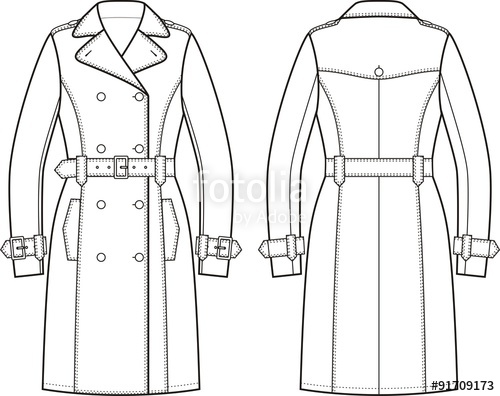 Trench Coat Vector at Vectorified.com | Collection of Trench Coat ...