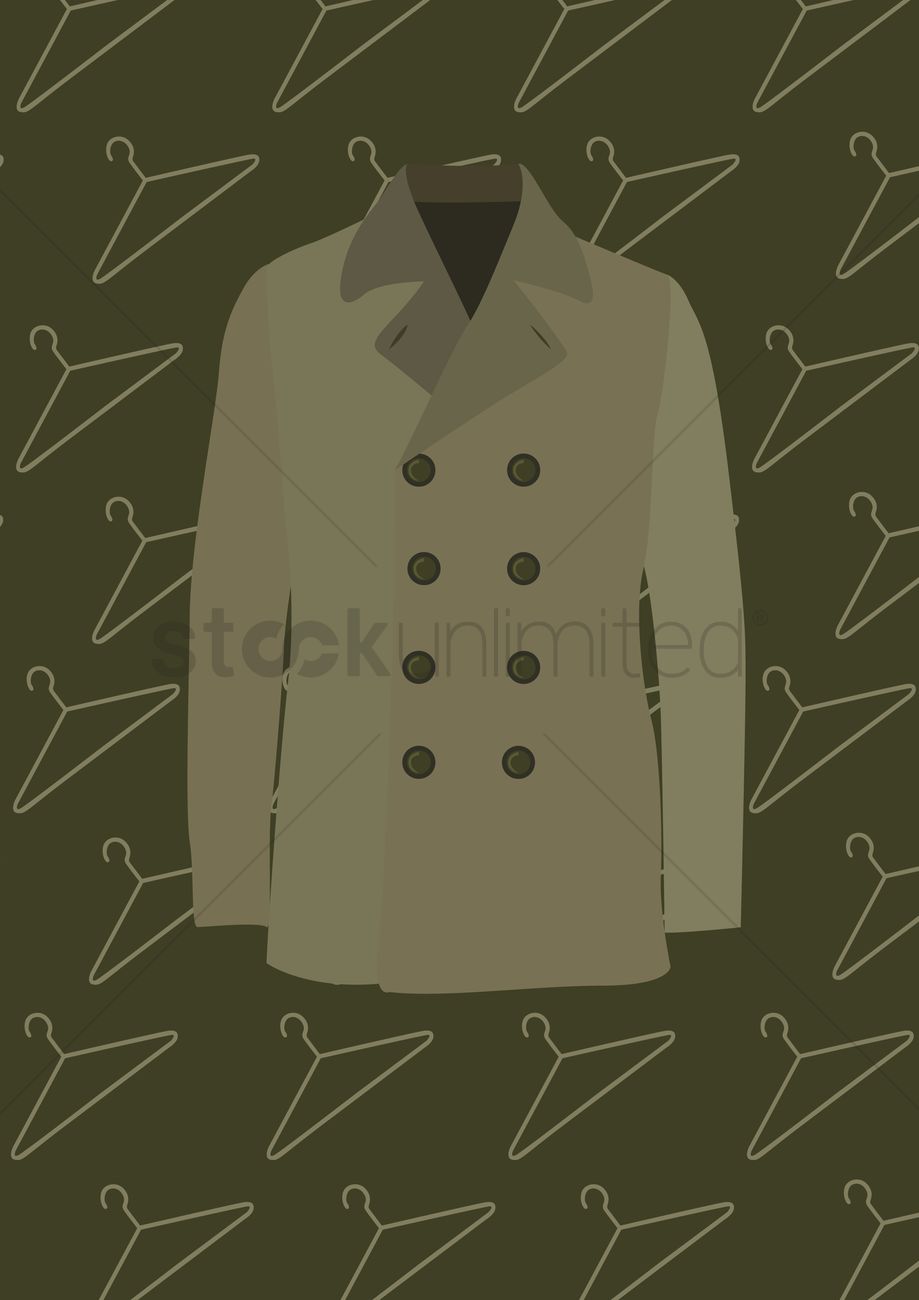 919x1300 Trench Coat Vector Image