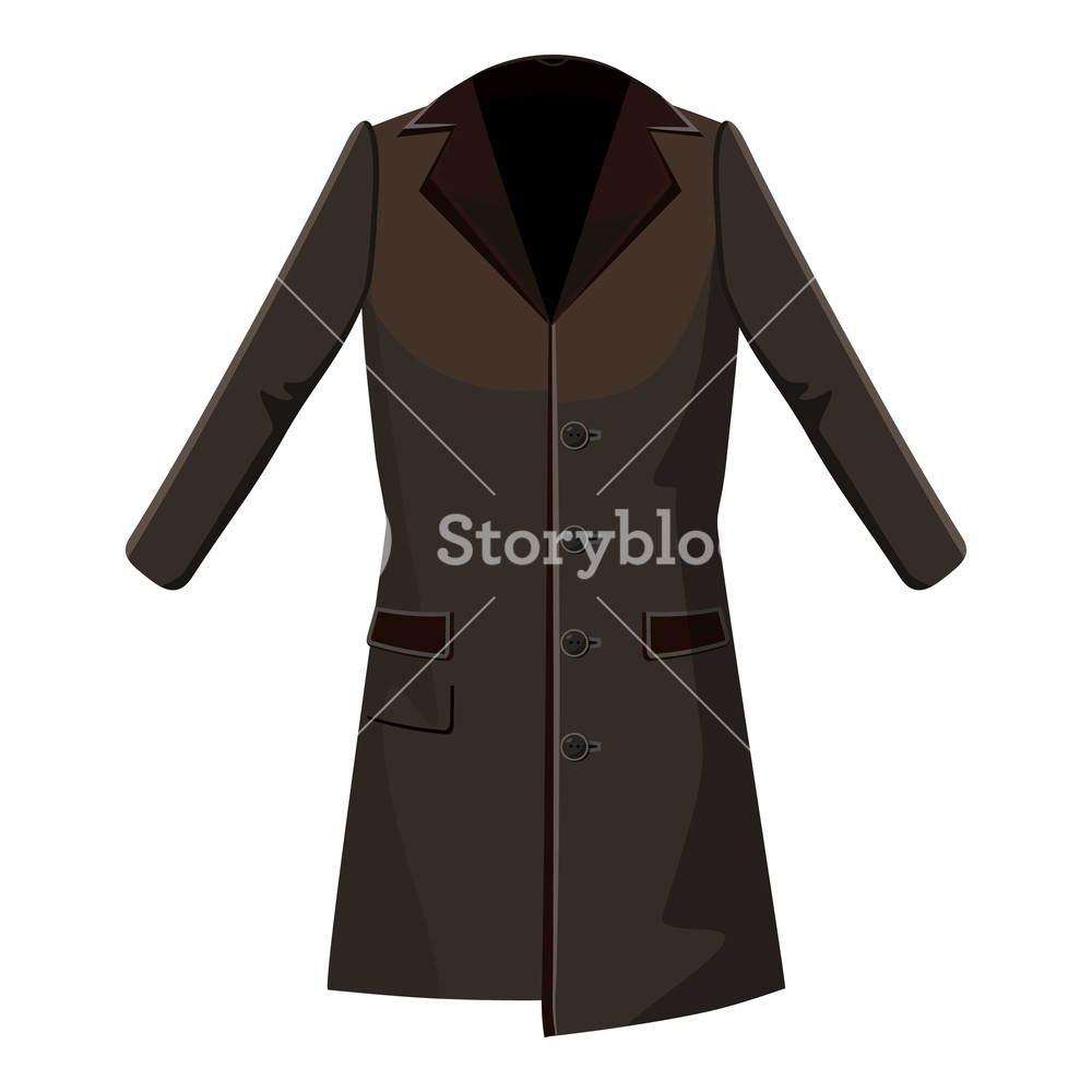 1000x1000 Brown Winter Coat Icon Cartoon Llustration Of Brown Winter Coat