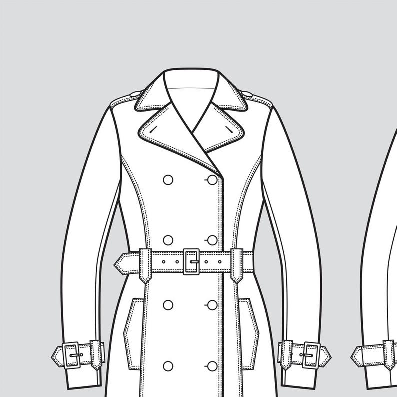 Trench Coat Vector at Vectorified.com | Collection of Trench Coat ...