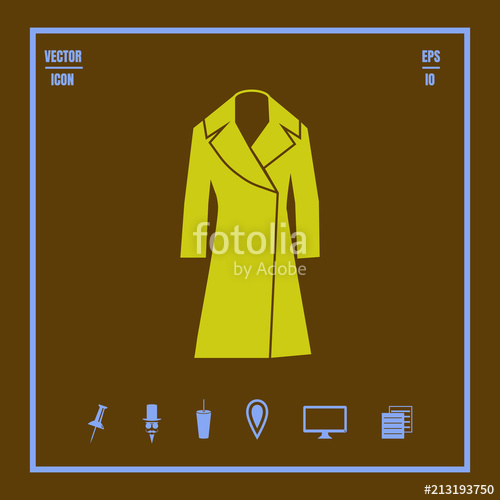 500x500 Trench Coat Vector Icon Stock Image And Royalty Free Vector