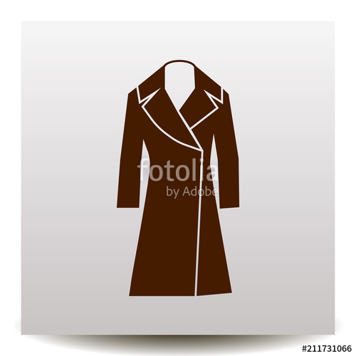 500x500 Trench Coat Vector Icon On A Realistic Paper Background