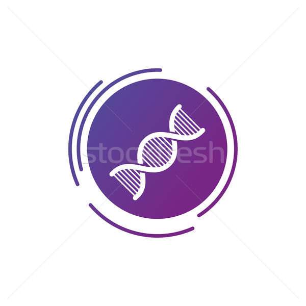 600x600 Dna Icon Vector Modern Simple Flat Dna Sign In Futuristic Circle