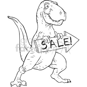 300x300 Trex Holding Sale Sign Vector Illustration Clipart Royalty Free