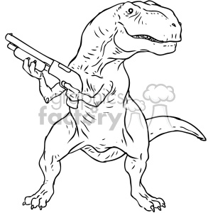 300x300 Trex With A Gun Character Clipart Royalty Free Gif, Png