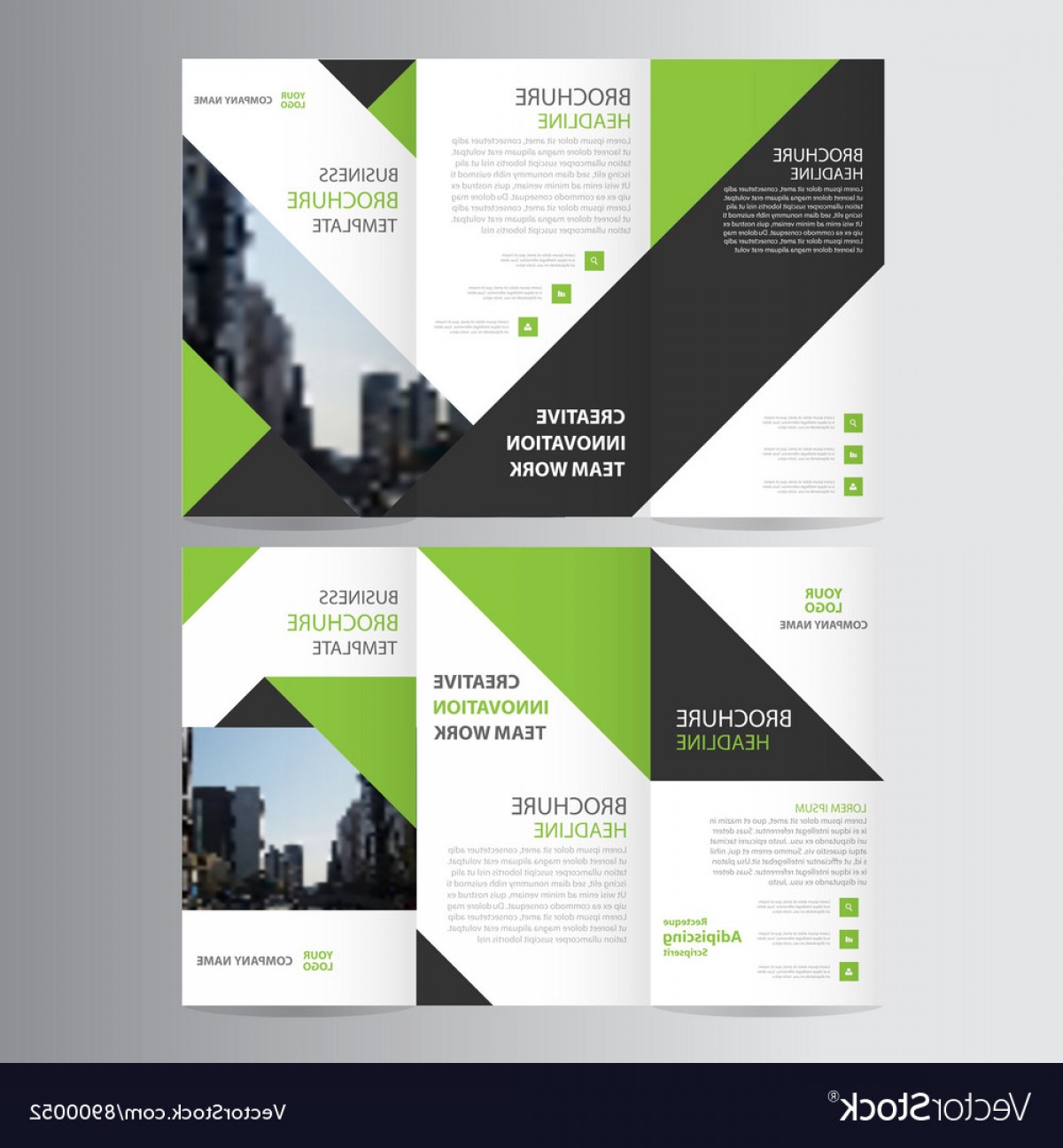 1200x1296 Green Business Trifold Leaflet Brochure Template Vector Catchsplace