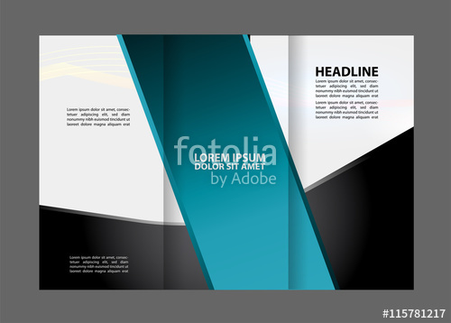 500x358 Vector Tri Fold Brochure Design Template With Abstract Geometric