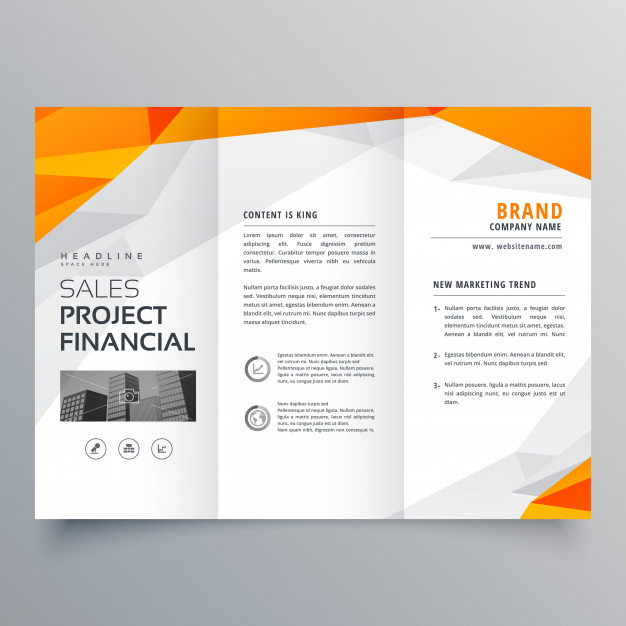 626x626 Abstract Orange Trifold Brochure Design Business Template Vector