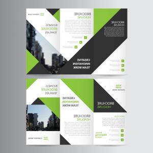 300x300 Green Business Trifold Leaflet Brochure Template Vector Catchsplace