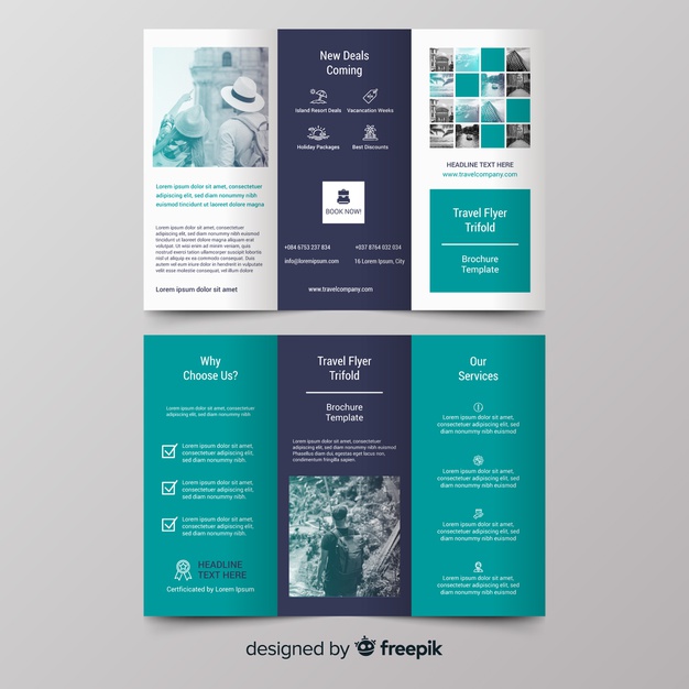 626x626 Photographic Travel Trifold Brochure Vector Free Download