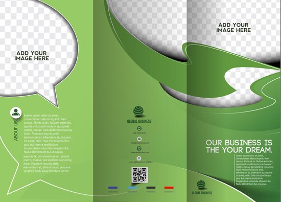 550x395 Tri Folded Business Brochure Vectors