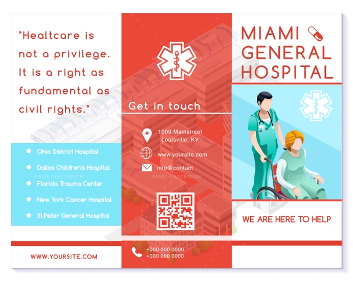 690x551 Vector Hospital Trifold Brochure Medical Clinic Template