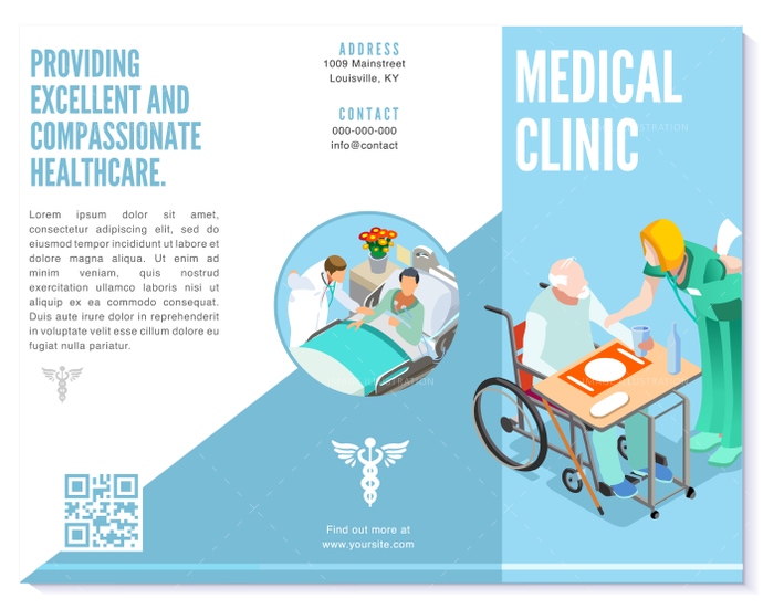 690x551 Vector Trifold Brochure Medical Clinic Template Hospital Layout