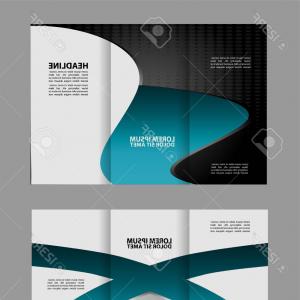 300x300 Wave Blue Design Template For Tri Fold Brochure Vector Catchsplace
