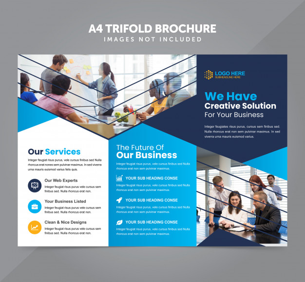626x579 Business Multipurpose Trifold Brochure Vector Template Vector