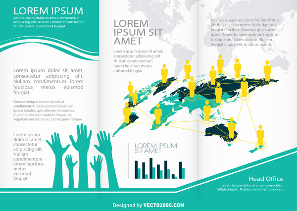 600x426 Corporate Tri Fold Brochure Vector