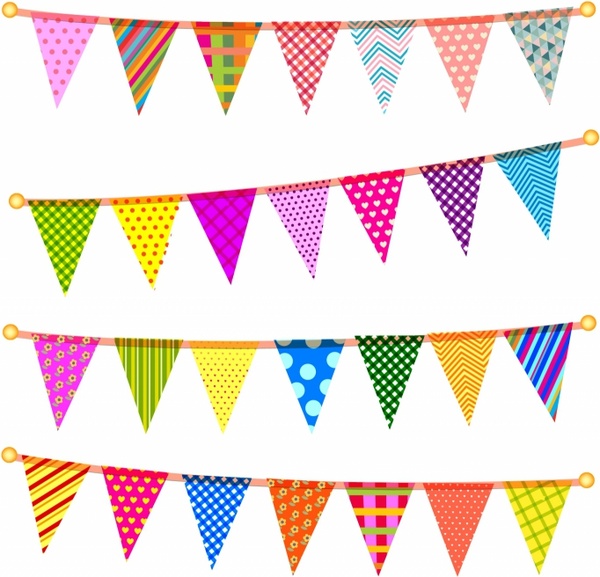 Triangle Bunting Flags Free Vector In Adobe Illustrator 600x577 Triangle Bunting Flags Free Vector In Adobe Illustrator