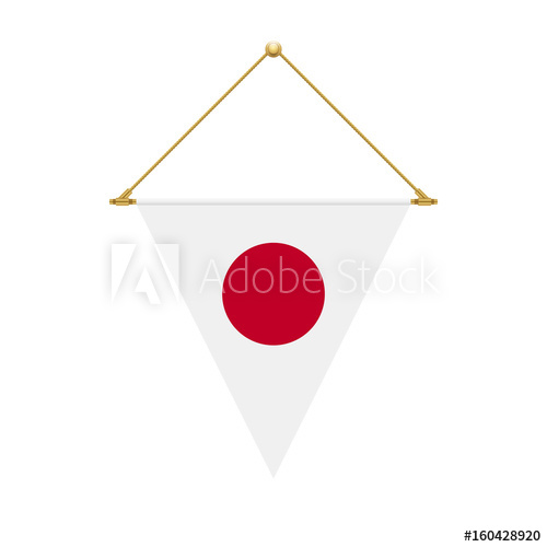 Japanese Triangle Flag Hanging, Vector Illustration 500x500 Japanese Triangle Flag Hanging, Vector Illustration
