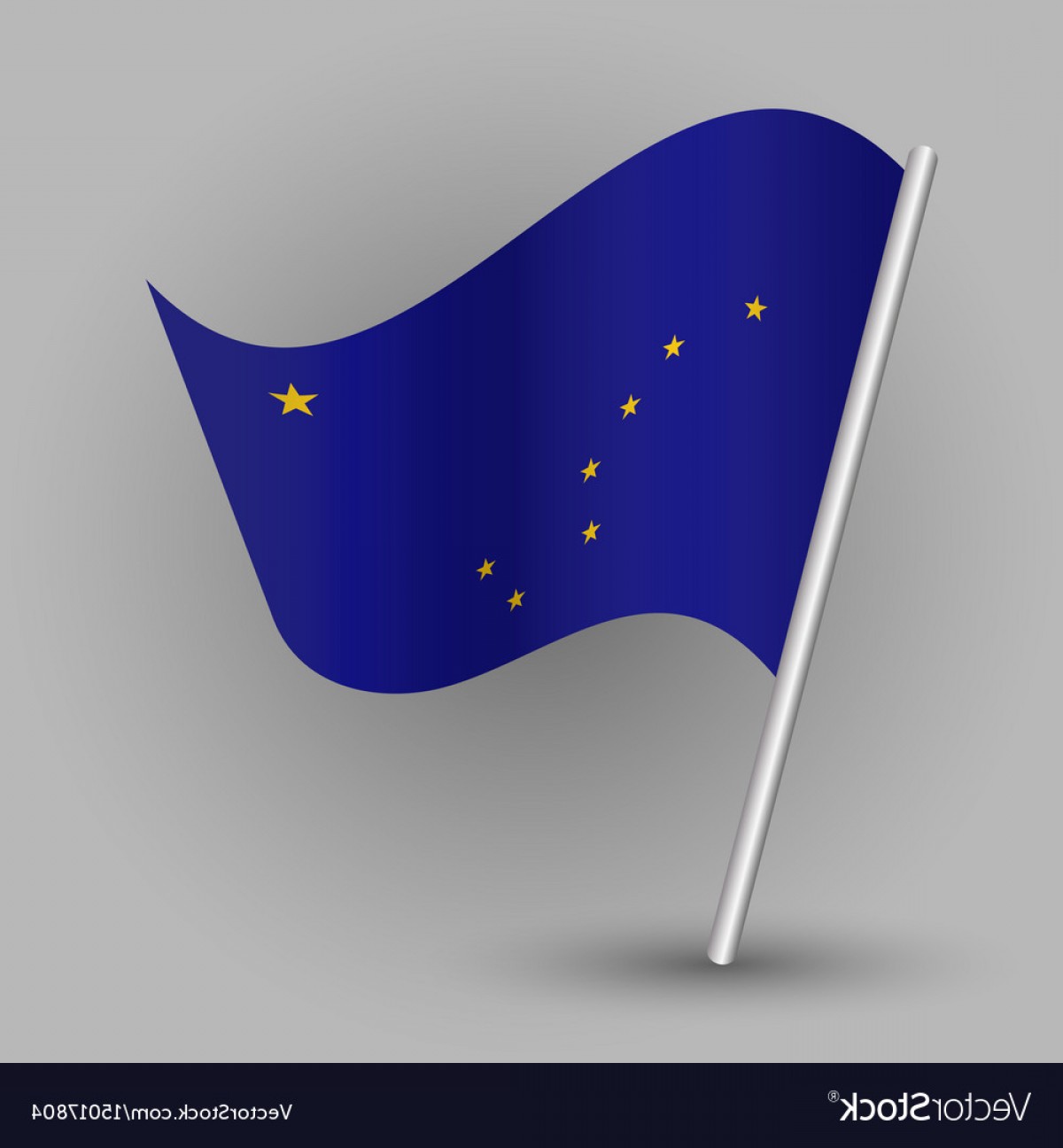 Waving Simple Triangle American State Alaska Flag Vector 1200x1296 Waving Simple Triangle American State Alaska Flag Vector