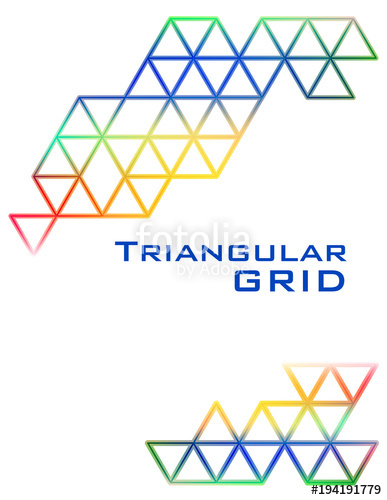 387x500 Abstract Template With Colorful Triangular Grid On A White Vector