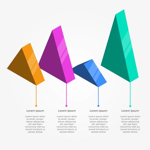 490x490 Flat Triangle Infographic Vector Template