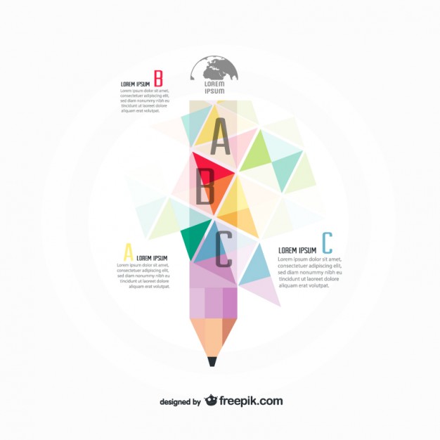 626x626 Triangle Pencil Infographic Vector Free Download