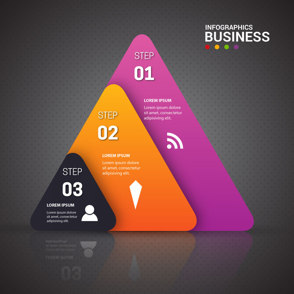 600x600 Business Infographic With Colored Triangles Illustration Free