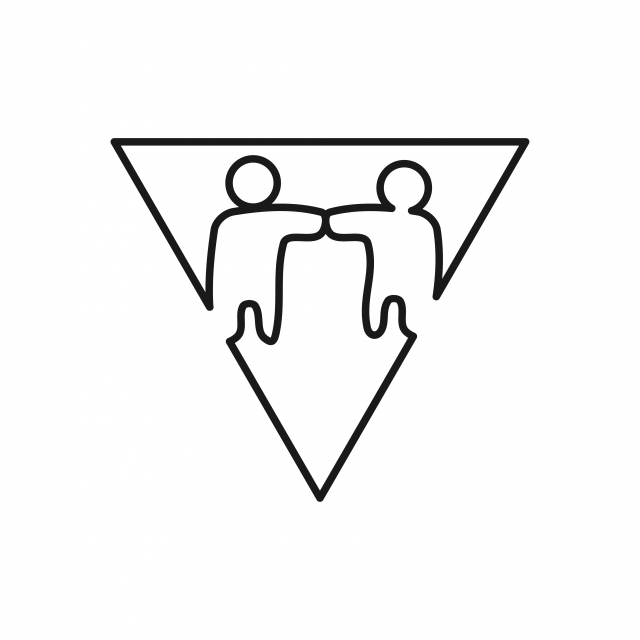 640x640 Triangle People Commitment Teamwork Together Outline Logo Vector