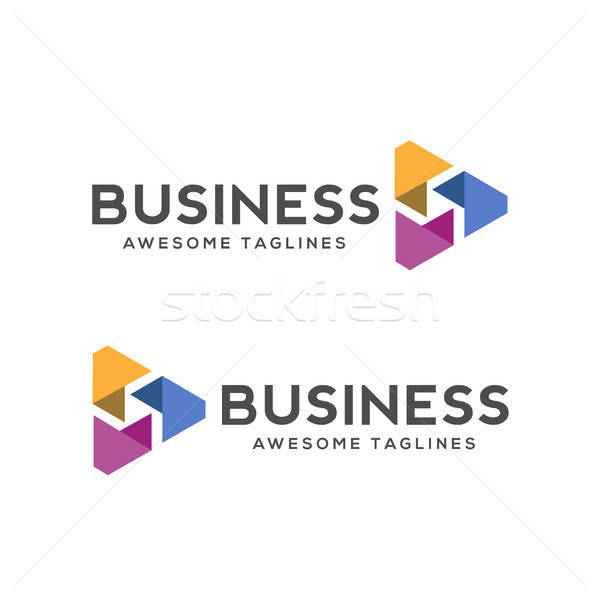 600x600 Abstract Triangle Logo, Creative Media Play Logo Vector