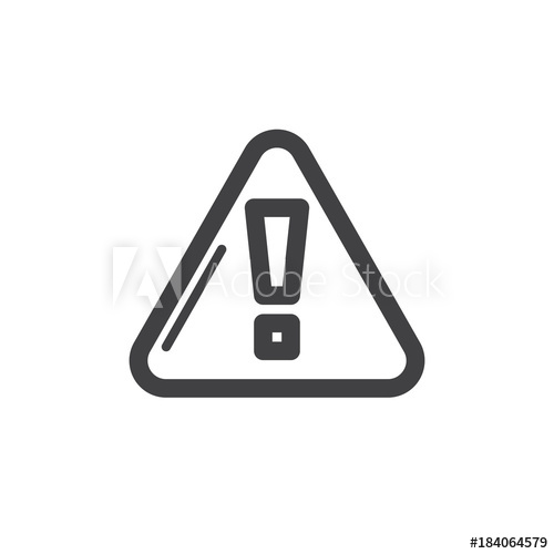 500x500 Exclamation Point Triangle Line Icon, Outline Vector Sign, Linear
