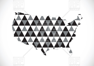 400x284 Map Of Usa Outline Filled With Triangles Pattern Vector Image