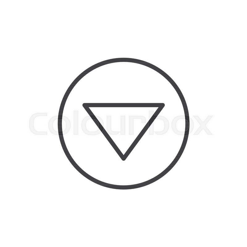 800x800 Arrow Triangle Down Line Icon, Outline Stock Vector Colourbox