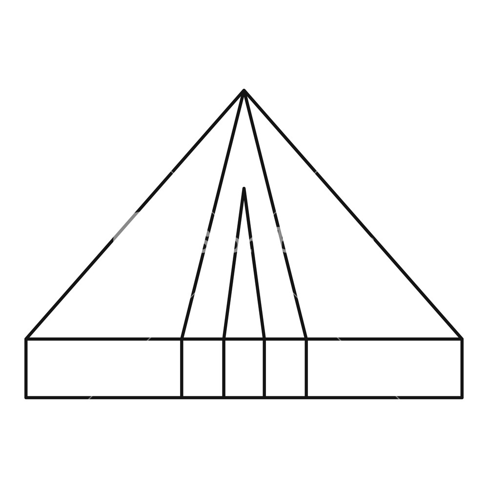 1000x1000 Tourist Triangle Tent Icon Outline Illustration Of Tourist