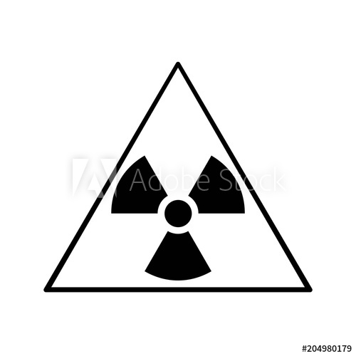 500x500 Vector Illustration Radioactive Hazard Triangle Outline Sign