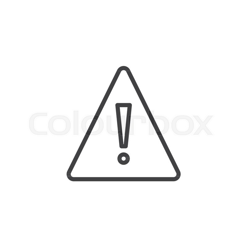 800x800 Attention Triangle Line Icon, Outline Stock Vector Colourbox