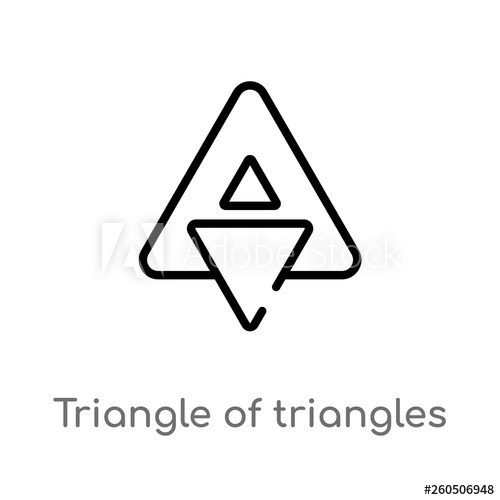 500x500 Outline Triangle Of Triangles Vector Icon Isolated Black Simple